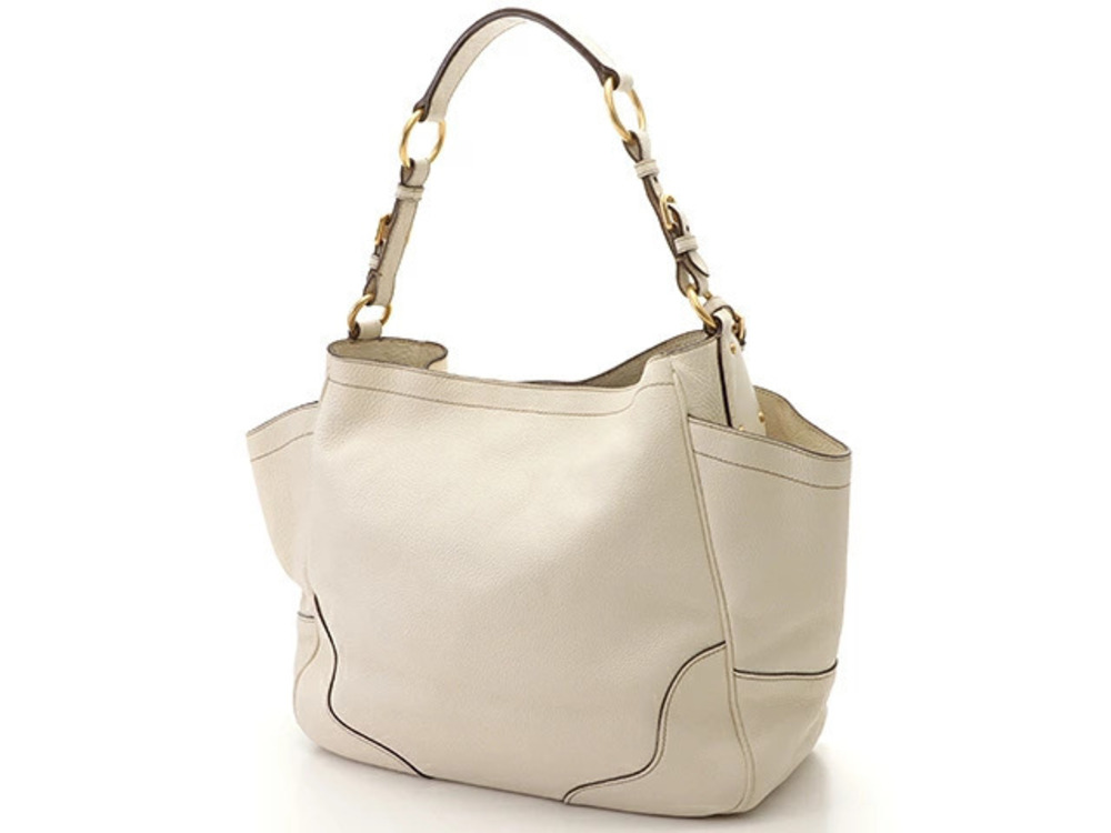 Prada Calfskin Hobo Bag White Ivory White